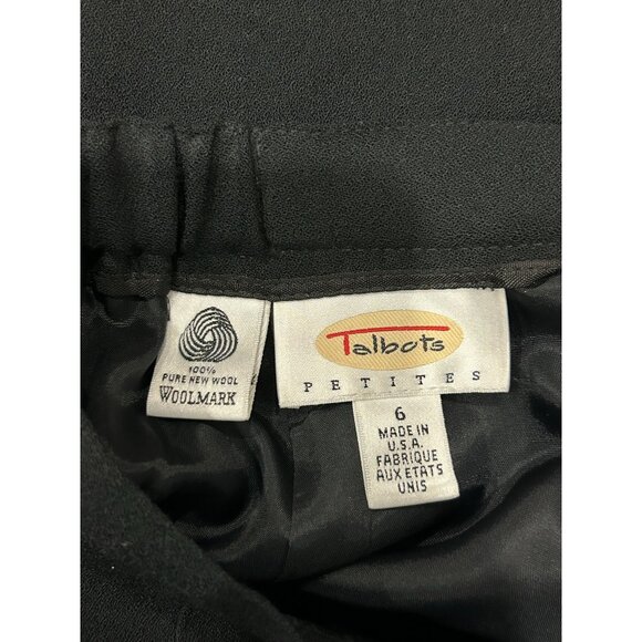 Talbots Petites Black Wool Back Button Classic Workwear Midi Skirt Size 6 Preppy - Picture 5 of 9